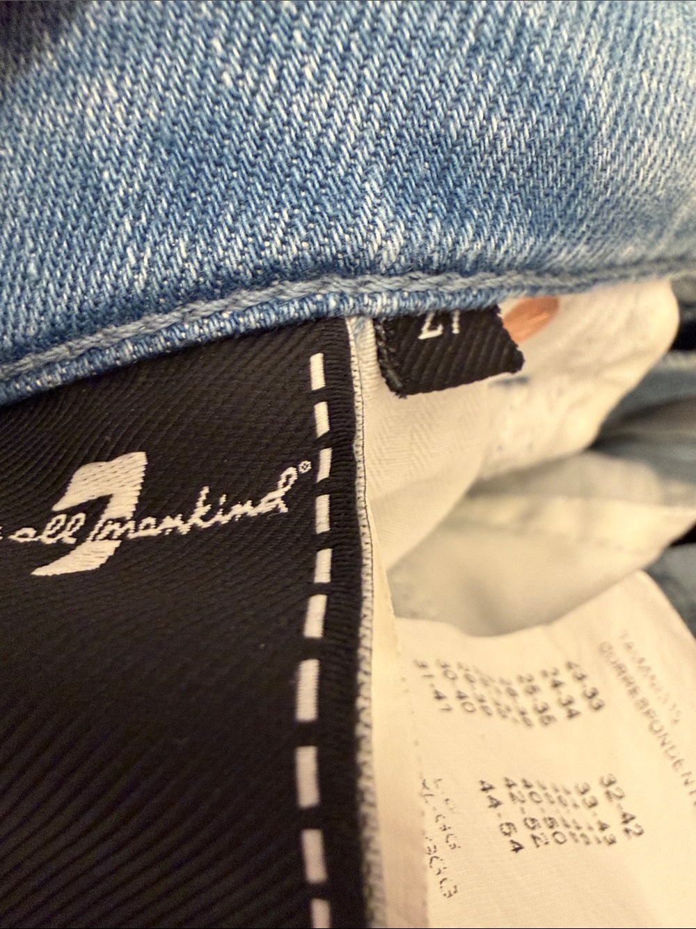 7 For All Mankind Light Blue Denim Midi Skirt - Straight Midi - Picture 6 of 9